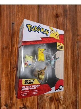 Pokemon Yellow Pikachu, Cream Togepi, Blue Totodile & Brown Eevee Multi-Pack NIB